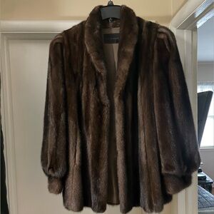 VINTAGE BILL BLASS DESIGNER BROWN MINK FUR JACKET
